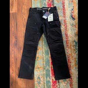 Dovetail Workwear Britt Utility Carhartt Style Pants in Black Thermal Denim